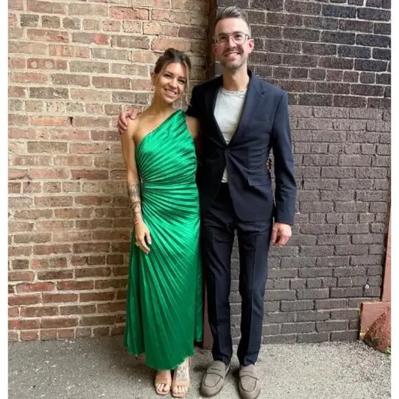strapless open back dress Poetic Charm Olive Green Asymmetric One Shoulder Maxi Dress